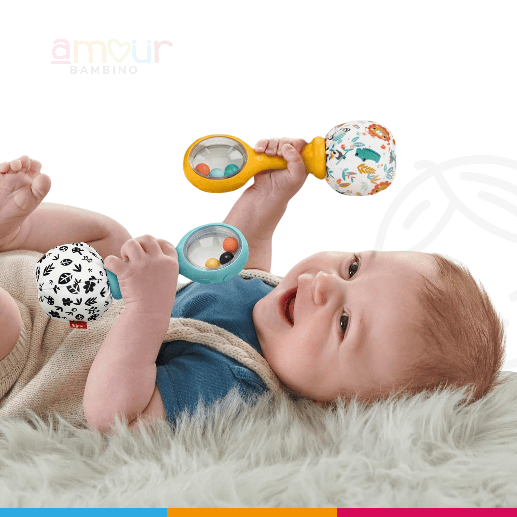 Pack de dos sonajeros con estampados diferentes Fisher-Price - Imagen 2