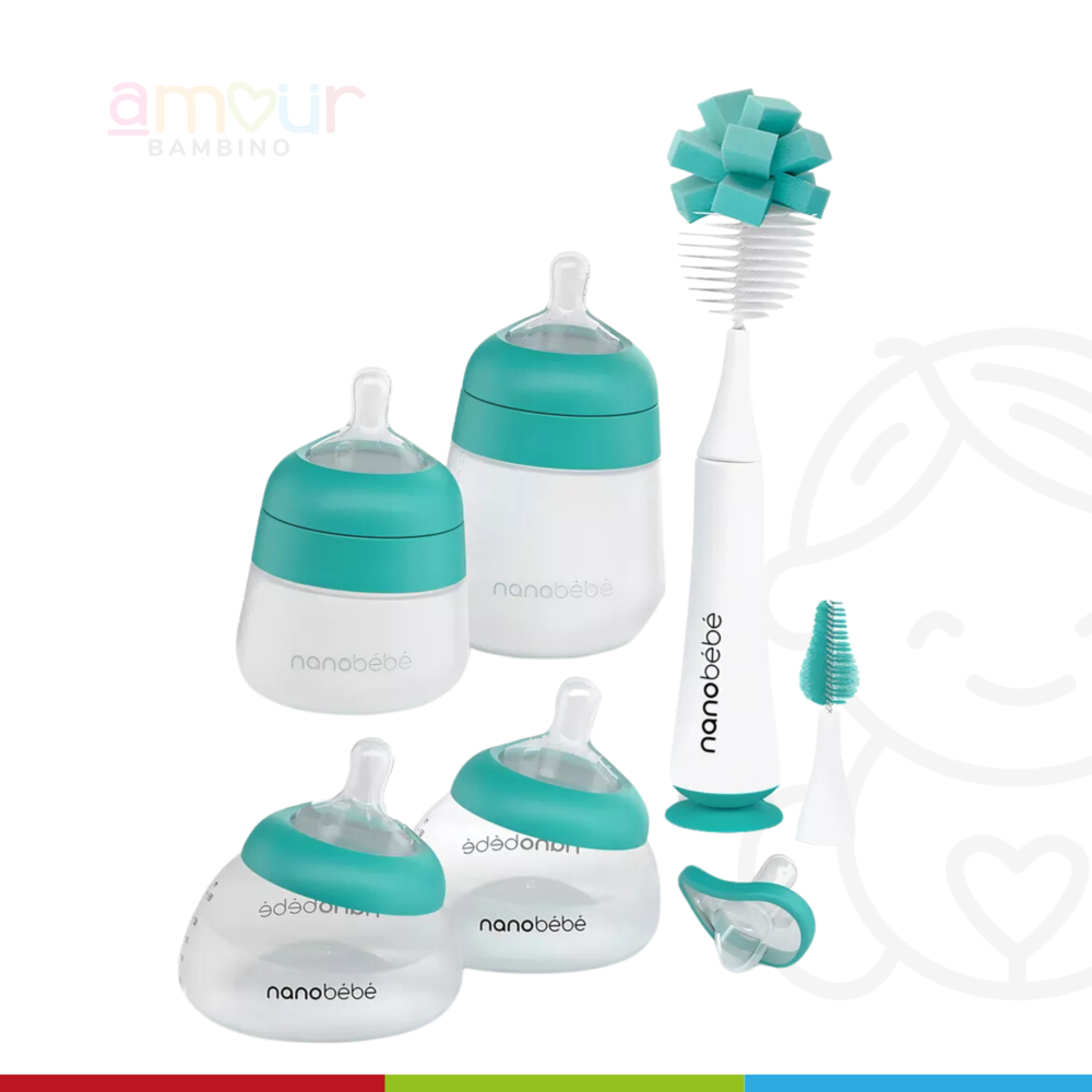 Set De Alimentación Nanobebé Early Essentials 7pz Verde Liso